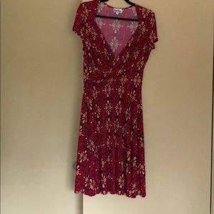 Red Patterned Dress, Size XL